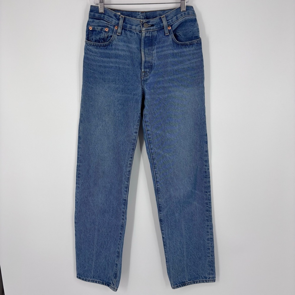 Levi's 501 90s Premium Straight Leg Jeans Women 26x31 (Tag 24x32) Blue High Rise